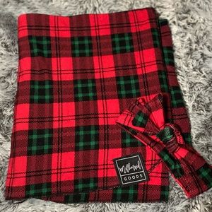 Milkmaid Goods Christmas Plaid Swaddle and Headband Set SOLD OUT online